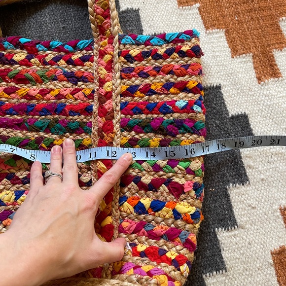 NWT Matr Boomie rainbow repurposed sari jute tote bag - Picture 7 of 12